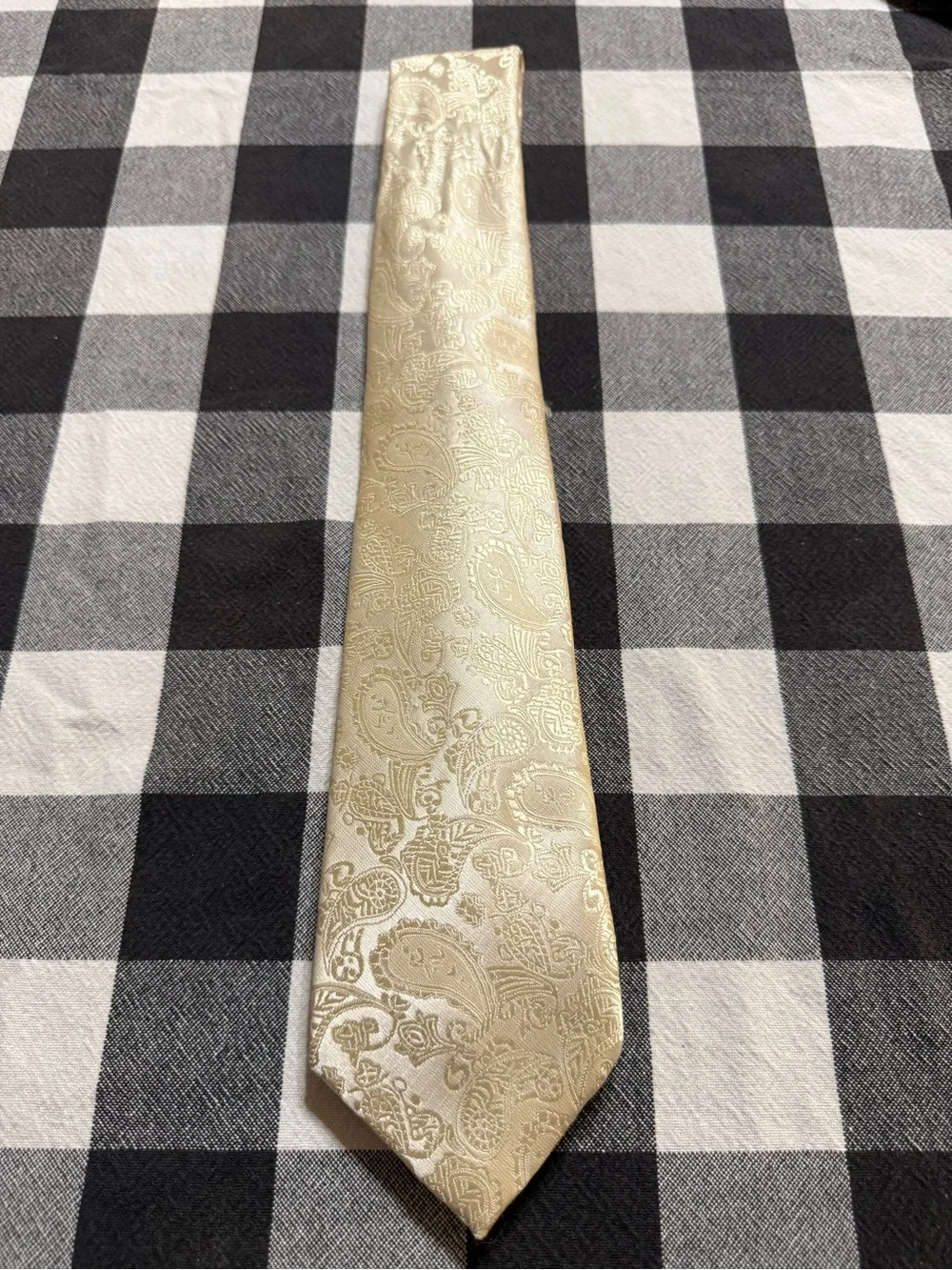Classic Cream Paisley Men's Tie